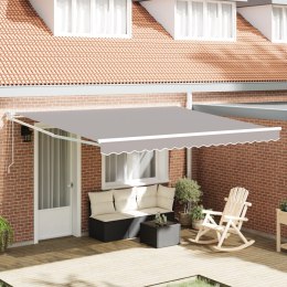 VidaXL Automatyczna retrakcyjna markiza jasnoszara 400x300 cm, vidaXL Materiał wymienny markizy do ramy 4x3 m jasnoszary