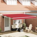 VidaXL Czerwona Automatyczna Markiza Chowana 400x300 cm, vidaXL Materiał do wymiany na markizę 4x3 m Czerwony
