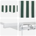 VidaXL Manualna chowana markiza Zielona i Biała 3.5m x 3.5m, VidaXL Tkanina wymienna do markizy 3.5m x 3.5m Zielona i Biała