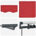 VidaXL Manualna markiza rozkładana z LED Czerwona 400x300 cm, vidaXL Wymienna tkanina markizy dla ramy 4x3 m Czerwona