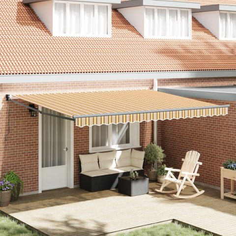 VidaXL Markiza ręczna Multikolorowy pasek 450x300 cm