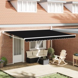 VidaXL Ręczna Chowana Markiza Czarna 450x300 cm, vidaXL Materiał wymienny do markizy 4.5x3 m Czarny