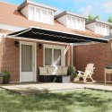 VidaXL Ręczna Chowana Markiza Czarna 450x300 cm, vidaXL Materiał wymienny do markizy 4.5x3 m Czarny