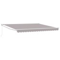 VidaXL Ręczna Markiza Chowana Jasnoszara 400x300 cm, VidaXL Materiał do wymiany markizy dla ramy 4x3 m Jasnoszary
