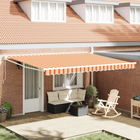 VidaXL Ręczna Markiza Chowana Żółta i Pomarańczowa 450x300 cm