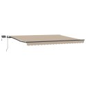 VidaXL Ręczna Markiza Chowana z LED Beżowa 400x350 cm, vidaXL Tkanina do Markizy Zastępczej dla Ramy 4x3.5 m Beżowa