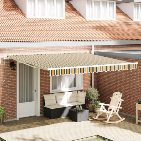 VidaXL Ręczna Markiza Składana Zielono-Żółta 400x300 cm, Fabric Replacement Markiza do Ramy 4x3 m Zielono-Żółta