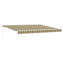 VidaXL Ręczna Markiza Składana Zielono-Żółta 400x300 cm, Fabric Replacement Markiza do Ramy 4x3 m Zielono-Żółta