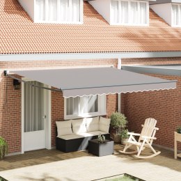VidaXL Ręczna chowana markiza jasnoszara 400x300 cm, vidaXL Materiał do wymiany markizy na ramę 4x3 m jasnoszary