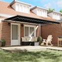 VidaXL Ręczna markiza chowana czarna 450x300 cm, vidaXL Materiał wymienny do markizy 4.5x3 m czarny