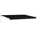 VidaXL Ręczna markiza chowana czarna 450x300 cm, vidaXL Materiał wymienny do markizy 4.5x3 m czarny