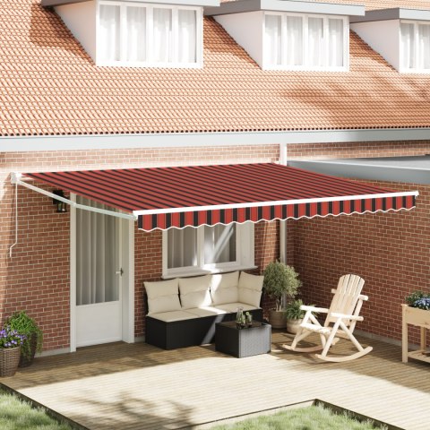 VidaXL Ręczna markiza chowana w kolorze pomarańczowym i brązowym, 450x300 cm