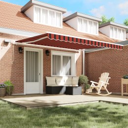 VidaXL Ręczna markiza chowana z LED Pomarańczowo-brązowa 400x350 cm