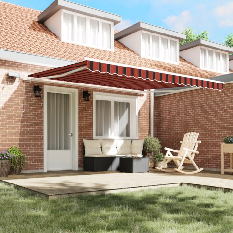 VidaXL Ręczna markiza chowana z LED Pomarańczowo-brązowa 400x350 cm