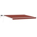 VidaXL Ręczna markiza chowana z LED Pomarańczowo-brązowa 400x350 cm