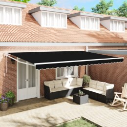 Automatyczna chowana markiza vidaXL Czarna 500x300 cm, Wymienna tkanina do markizy vidaXL 5x3 m Czarna