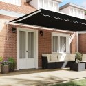 Automatyczna chowana markiza vidaXL Czarna 500x300 cm, Wymienna tkanina do markizy vidaXL 5x3 m Czarna