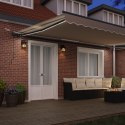 Automatyczna markiza chowana vidaXL z LED Beżowa 500x300 cm, Materiał do wymiany markizy vidaXL na stelaż 5x3 m Beżowy