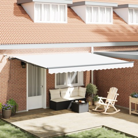 Automatyczna markiza vidaXL chowana z LED Biała 450x300 cm, Tkanina wymienna do markizy vidaXL 4.5x3 m Biała