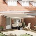 Beżowa markiza chowana vidaXL 450x300 cm, Materiał do wymiany markizy vidaXL do stelaża 4.5x3 m Beżowy