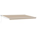 Beżowa markiza chowana vidaXL 450x300 cm, Materiał do wymiany markizy vidaXL do stelaża 4.5x3 m Beżowy