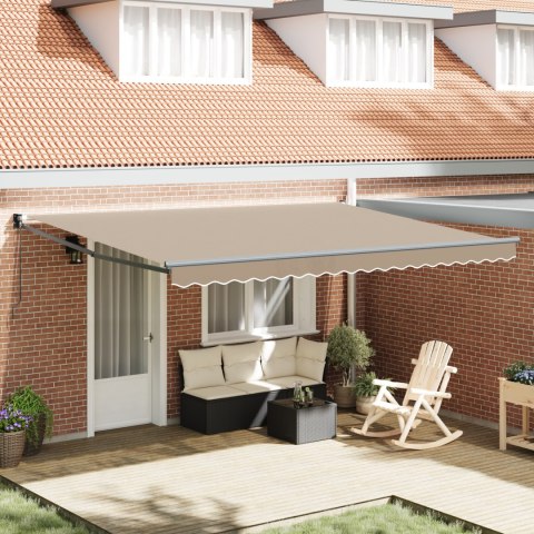 Beżowa ręczna markiza chowana vidaXL 450x300 cm, Materiał zastępczy do markizy vidaXL dla ramy 4.5x3 m w kolorze beżowym