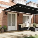 Manualna markiza vidaXL Czarna 500x300 cm, Materiał na wymianę markizy vidaXL dla ramy 5x3 m Czarny