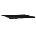 Manualna markiza vidaXL Czarna 500x300 cm, Materiał na wymianę markizy vidaXL dla ramy 5x3 m Czarny