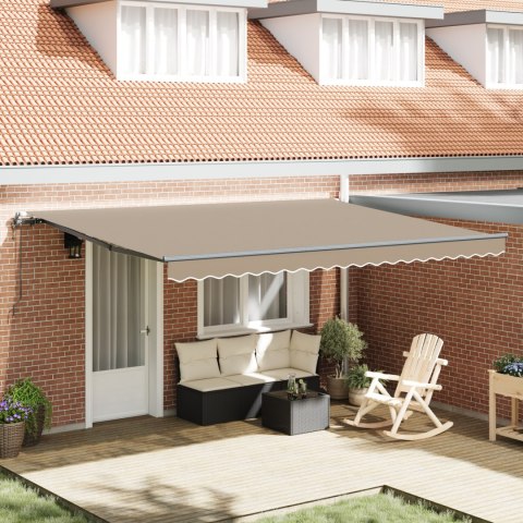 Markiza Automatyczna Beżowa 450x300 cm, Materiał do wymiany markizy na ramie 4.5x3 m Beżowy