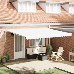 Markiza chowana vidaXL z LED Biała 450x300 cm, Tkanina do markizy vidaXL do ramy 4.5x3 m Biała