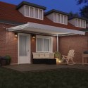 Markiza chowana vidaXL z LED Biała 450x300 cm, Tkanina do markizy vidaXL do ramy 4.5x3 m Biała
