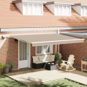 Markiza ręczna chowana z LED beżowa 450x300 cm, Materiał do markiz dla ramy 4,5x3 m beżowy