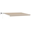 Markiza ręczna chowana z LED beżowa 450x300 cm, Materiał do markiz dla ramy 4,5x3 m beżowy