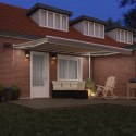 Markiza ręczna chowana z LED beżowa 450x300 cm, Materiał do markiz dla ramy 4,5x3 m beżowy
