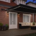 Ręczna chowana markiza z LED czarna 500x300 cm, Materiał wymienny do markizy vidaXL na ramę 5x3 m czarna