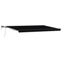 Ręczna chowana markiza z LED czarna 500x300 cm, Materiał wymienny do markizy vidaXL na ramę 5x3 m czarna