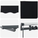 Ręczna chowana markiza z LED czarna 500x300 cm, Materiał wymienny do markizy vidaXL na ramę 5x3 m czarna