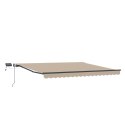 Ręczna markiza chowana vidaXL z LED Beżowa 450x300 cm, Tkanina do wymiany markizy vidaXL na ramę 4.5x3 m Beżowa