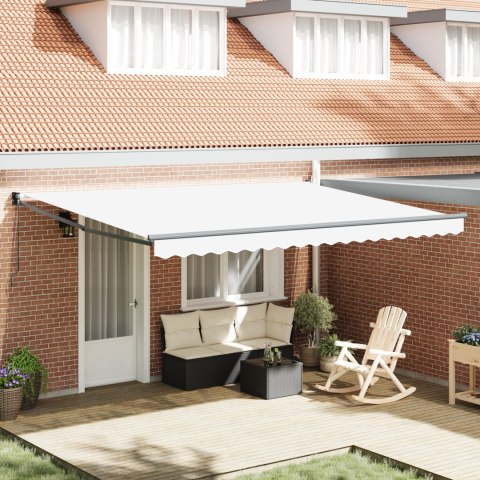 Ręczna markiza vidaXL Biała 450x300 cm, Tkanina do markizy vidaXL 4.5x3 m Biała