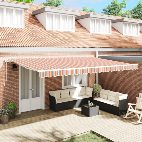 VidaXL Automatyczna Markiza Chowana Wielokolorowa Paski 500x300 cm