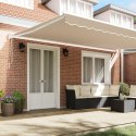 VidaXL Automatyczna chowana markiza Beżowa 500x300 cm, vidaXL Materiał do wymiany markizy 5x3 m Beżowy