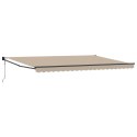 VidaXL Automatyczna chowana markiza Beżowa 500x300 cm, vidaXL Materiał zamienny markizy dla ramy 5x3 m Beżowa