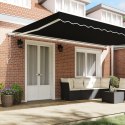 VidaXL Automatyczna markiza chowana Czarna 500x300 cm, vidaXL Materiał zastępczy do markizy 5x3 m Czarna