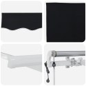 VidaXL Automatyczna markiza chowana Czarna 500x300 cm, vidaXL Materiał zastępczy do markizy 5x3 m Czarna