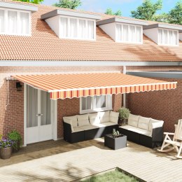 VidaXL Automatyczna markiza chowana Żółta i Pomarańczowa 500x300 cm