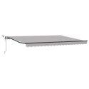 VidaXL Automatyczna markiza chowana z LED jasnoszara 450x350 cm, vidaXL Materiał do wymiany markizy na ramę 4.5x3.5 m jasnoszara