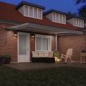 VidaXL Automatyczna markiza chowana z LED jasnoszara 450x350 cm, vidaXL Materiał do wymiany markizy na ramę 4.5x3.5 m jasnoszara
