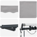 VidaXL Automatyczna markiza chowana z LED jasnoszara 450x350 cm, vidaXL Materiał do wymiany markizy na ramę 4.5x3.5 m jasnoszara