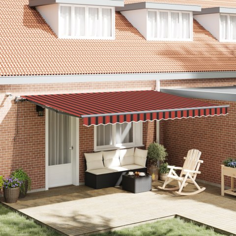 VidaXL Automatyczna markiza chowana z LED w pomarańczowym i brązowym kolorze 450x350 cm