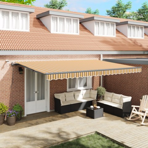 VidaXL Automatyczna markiza chowana z wielokolorowymi LED 500x300 cm